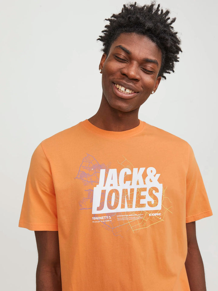 Jack & Jones Printed Tee Tangerine