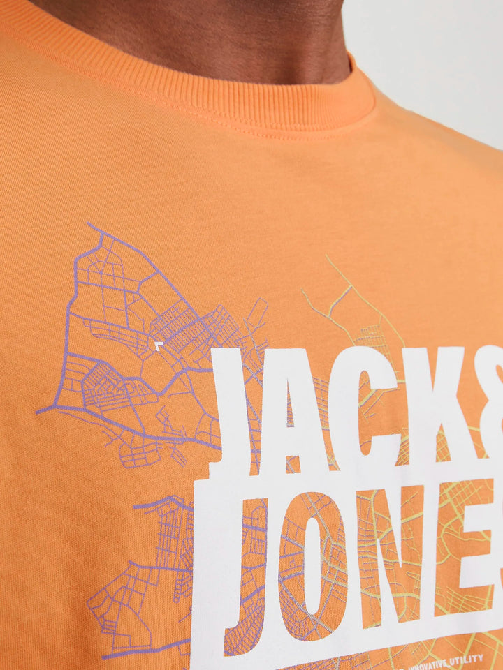 Jack & Jones Printed Tee Tangerine