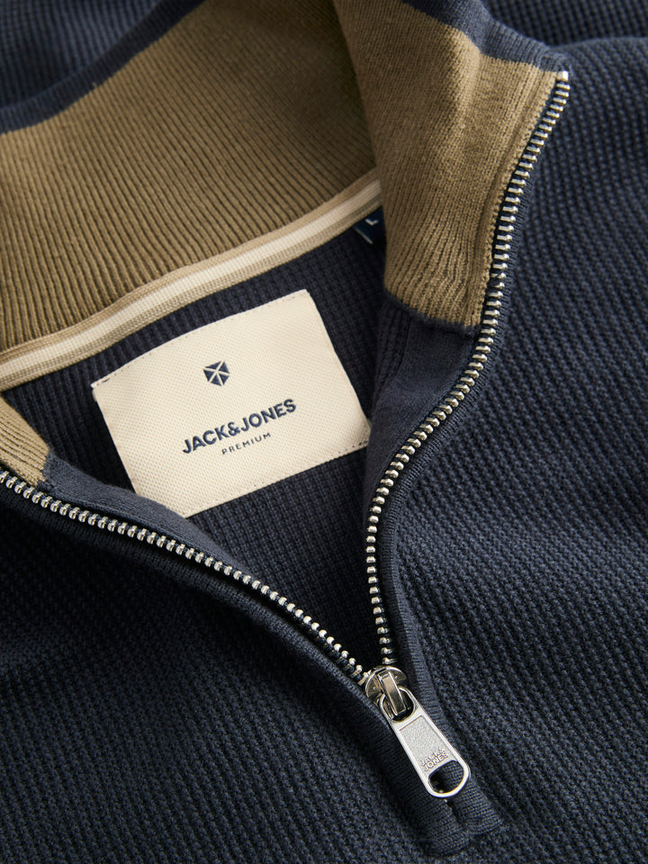 Jack & Jones 1/2 Zip Knit Navy