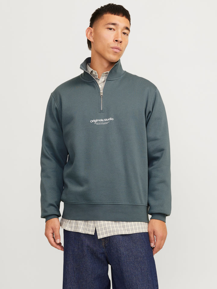 Jack & Jones Vesterbro 1/4 Zip Sweatshirt Stormy