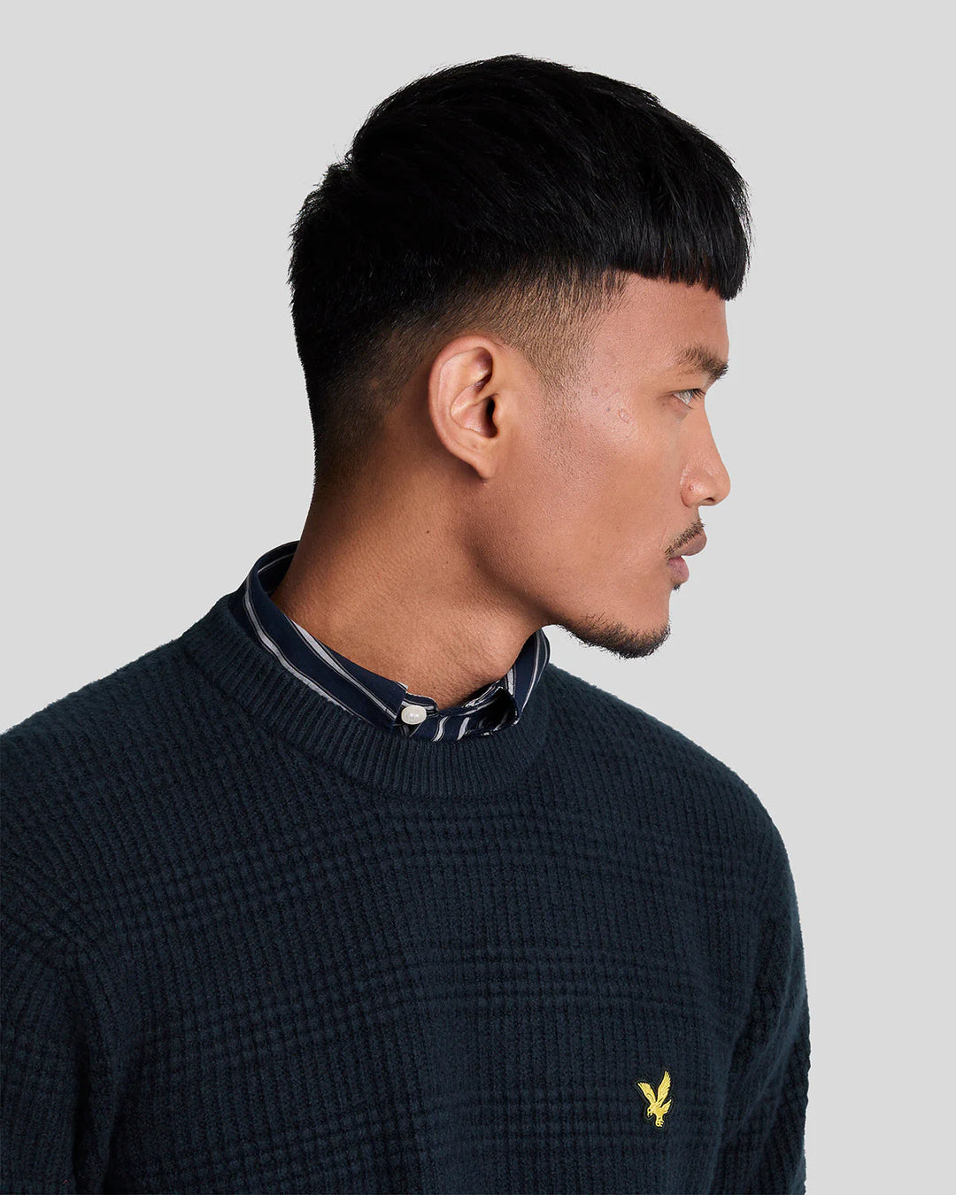 Lyle & Scott Waffle Knit Jumper Dark Navy