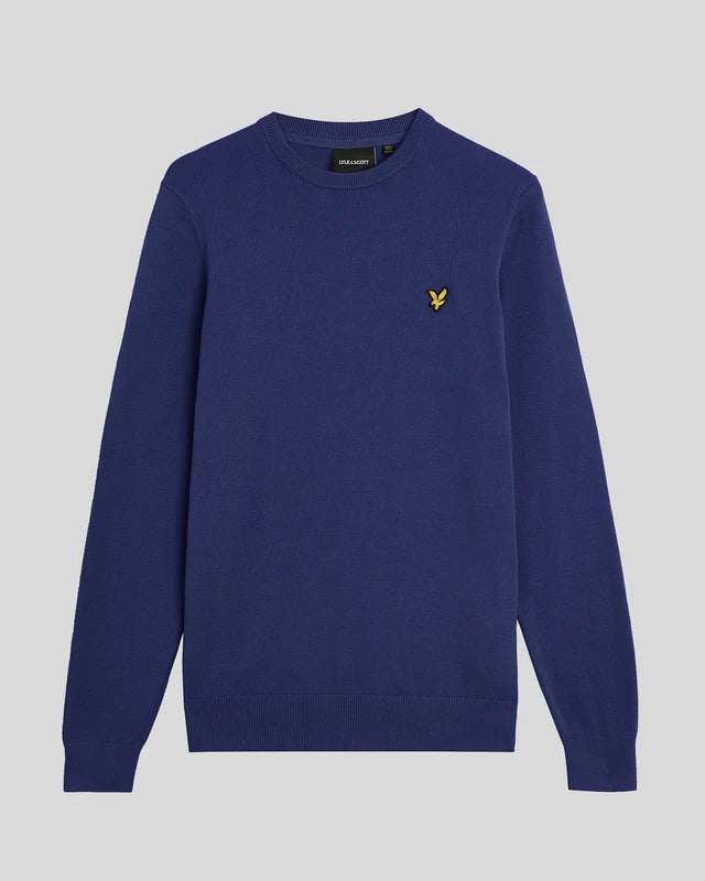 Lyle & Scott Cotton Crew Neck Jumper Deep Indigo