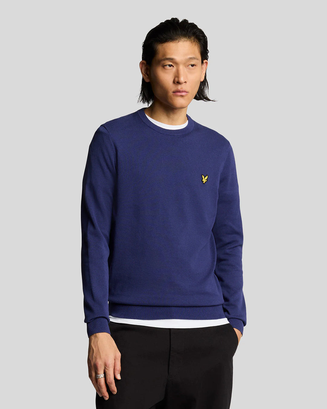Lyle & Scott Cotton Crew Neck Jumper Deep Indigo