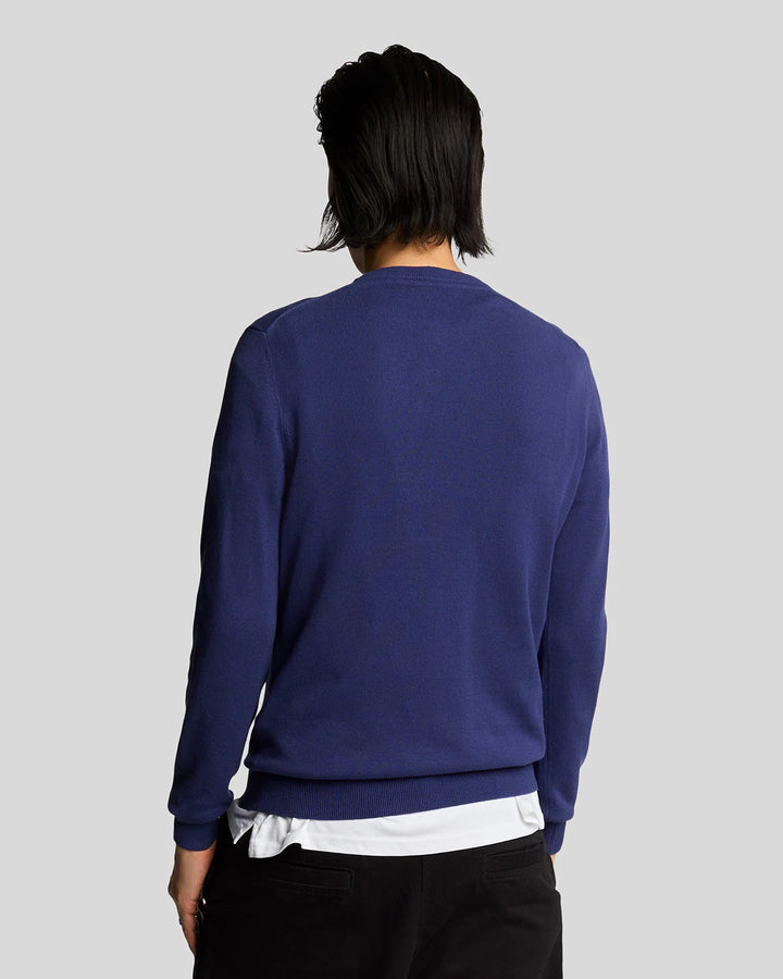 Lyle & Scott Cotton Crew Neck Jumper Deep Indigo