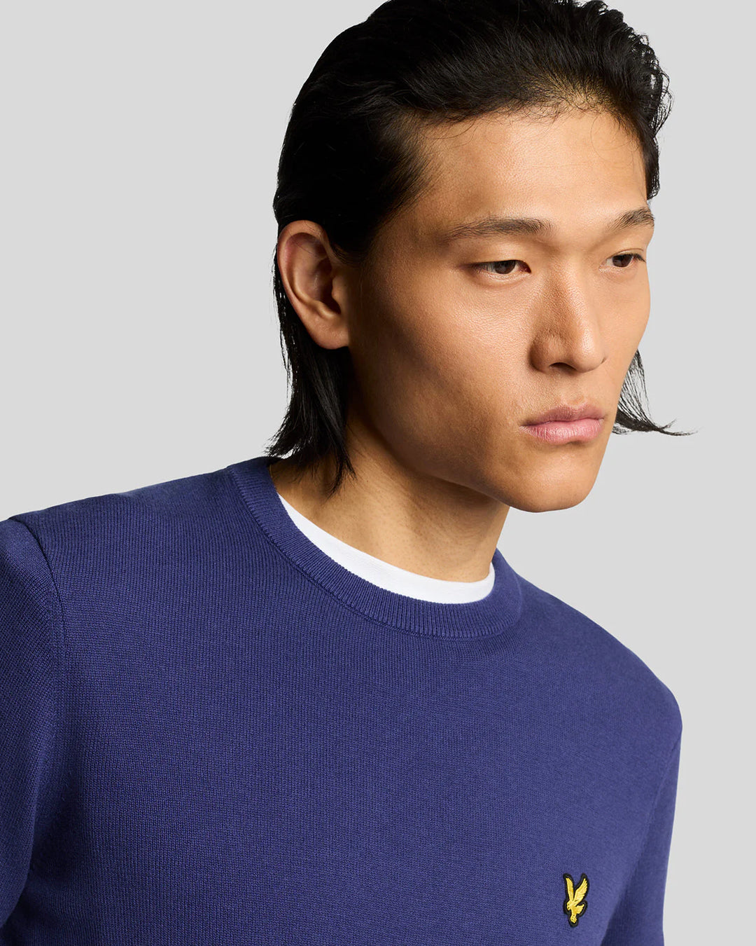 Lyle & Scott Cotton Crew Neck Jumper Deep Indigo