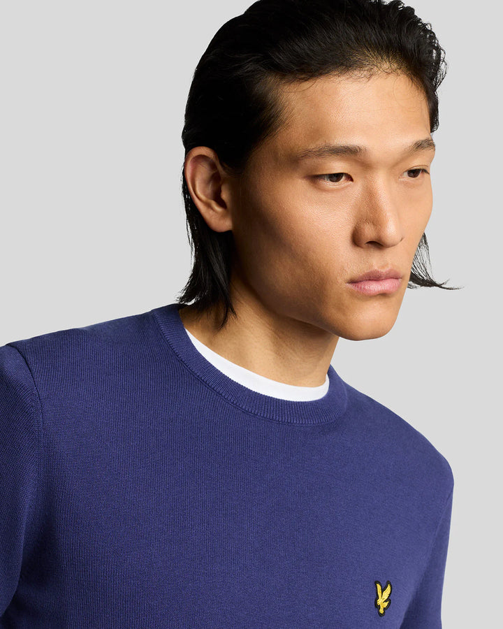Lyle & Scott Cotton Crew Neck Jumper Deep Indigo
