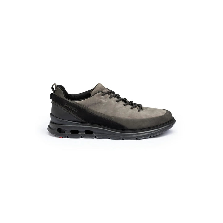 LLOYD trainers made from grey rough leather. They feature a flexible rubber sole and laces, which complete the design of the model. The textile lined shoes also feature a Variofootbed.