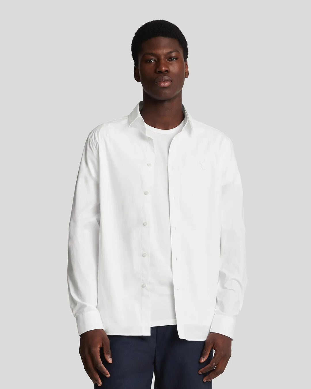 Lyle & Scott Tonal Easy Care Poplin Shirt White