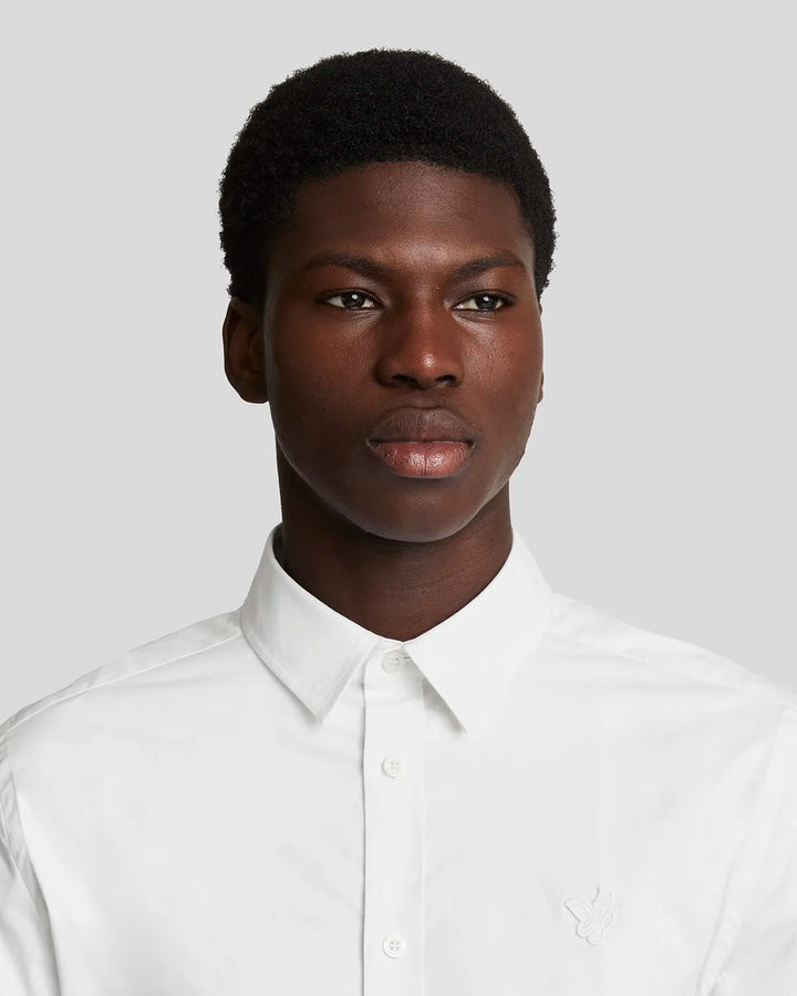 Lyle & Scott Tonal Easy Care Poplin Shirt White