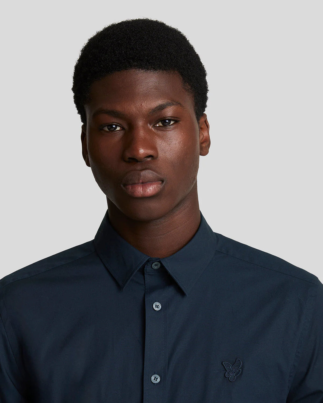 Lyle & Scott Tonal Easy Care Poplin Shirt Navy