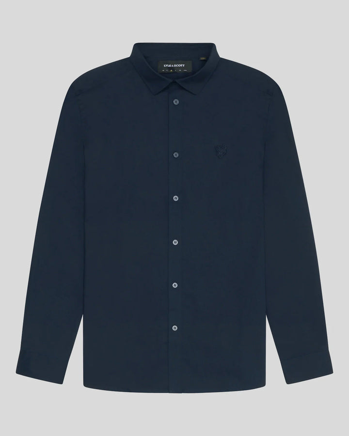 Lyle & Scott Tonal Easy Care Poplin Shirt Navy