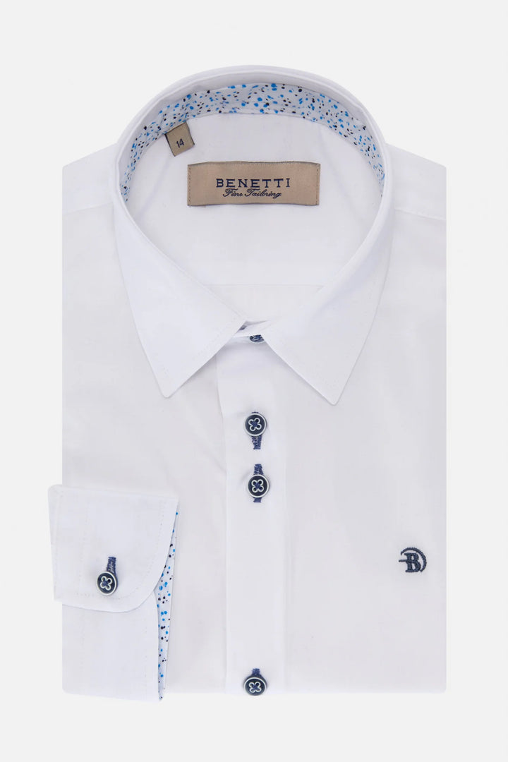 Benetti Boys Leo Formal Shirt White
