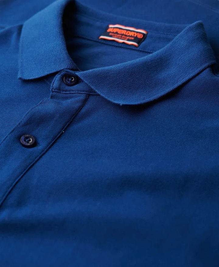 Superdry City Pique Polo Pilot Mid Blue