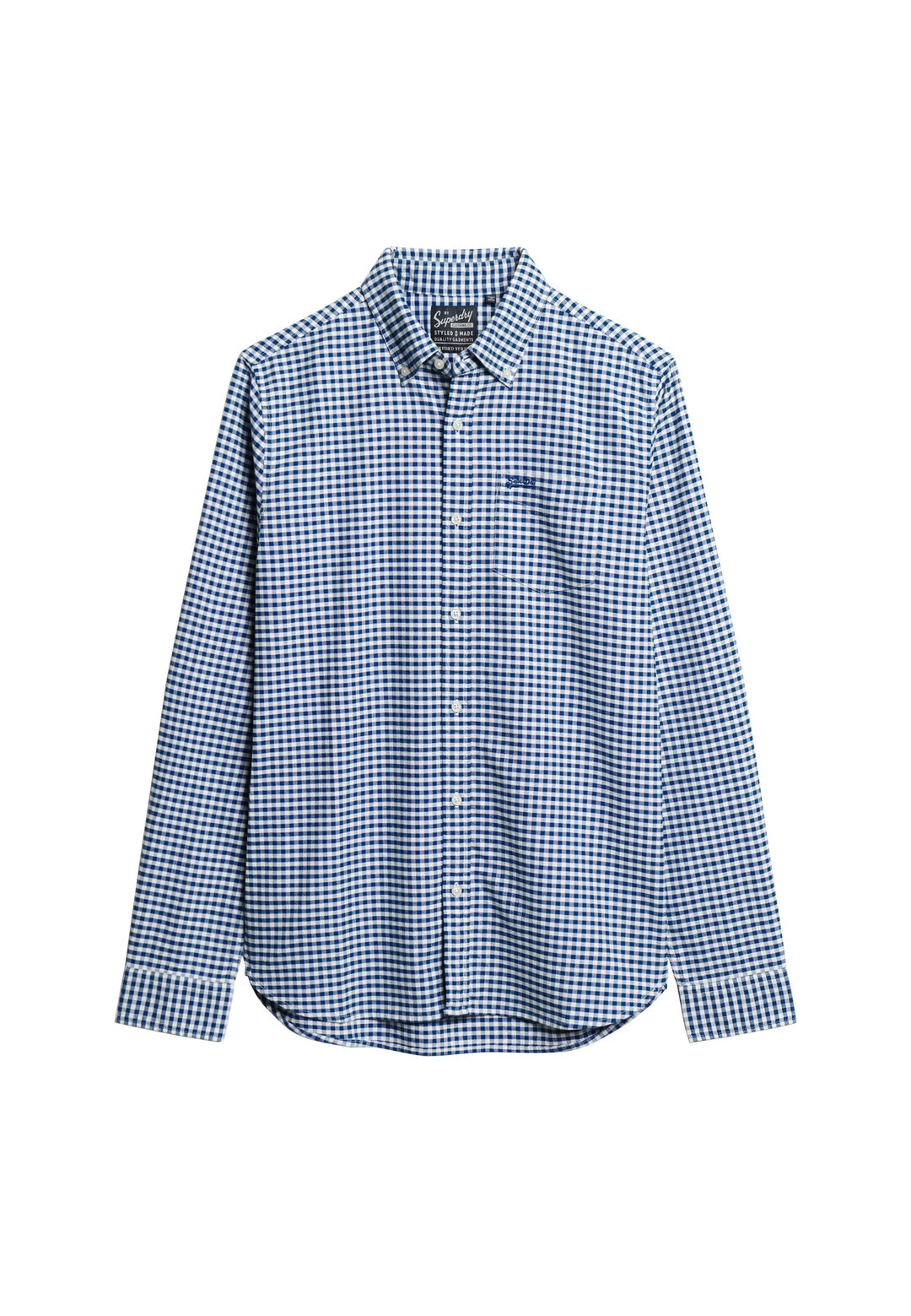 Superdry Organic Cotton Oxford Shirt Regal Blue Gingham