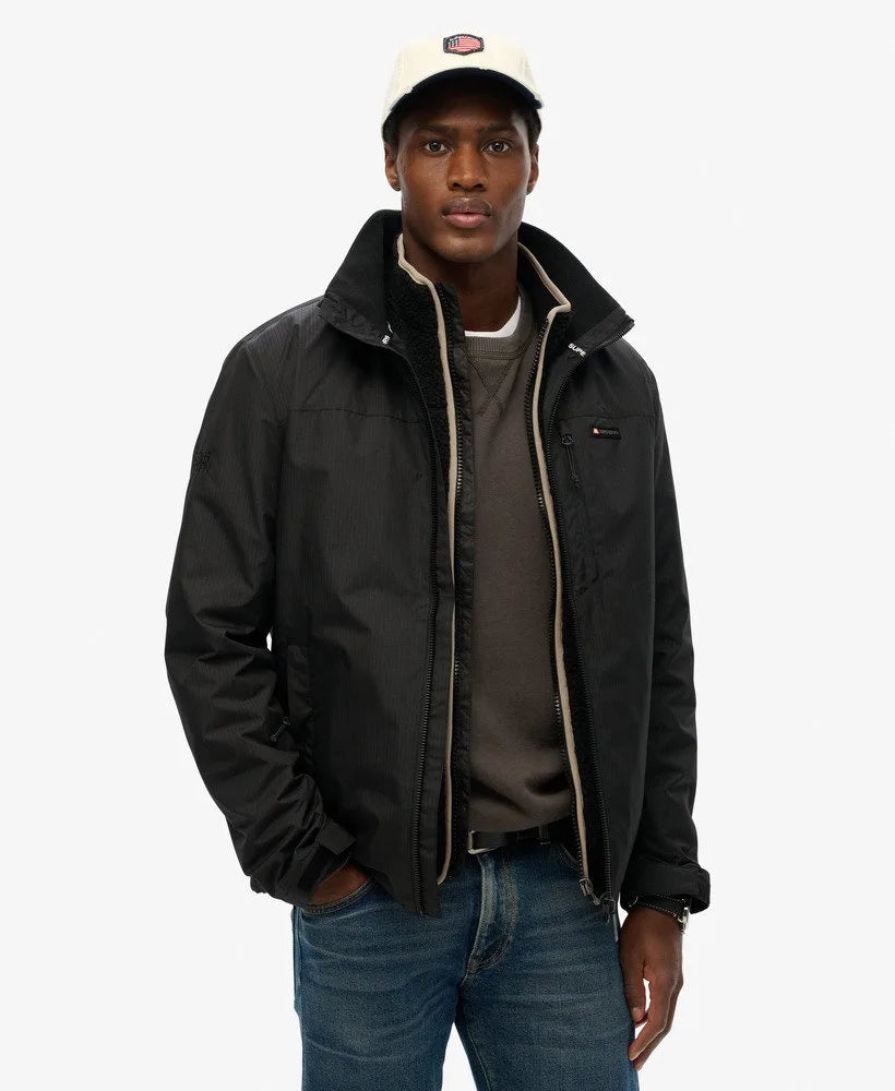 Superdry Non Hood Logo Windbreaker Jacket Black
