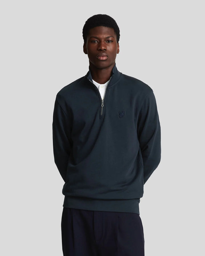 Lyle & Scott Tonal Eagle 1/4 Zip Sweatshirt Dark Navy