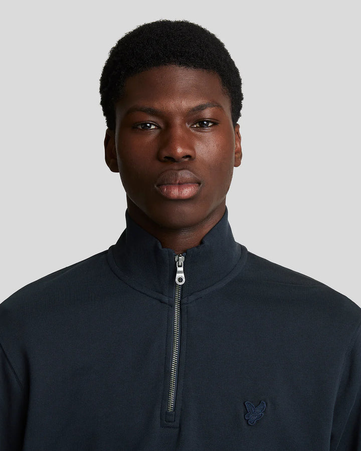Lyle & Scott Tonal Eagle 1/4 Zip Sweatshirt Dark Navy