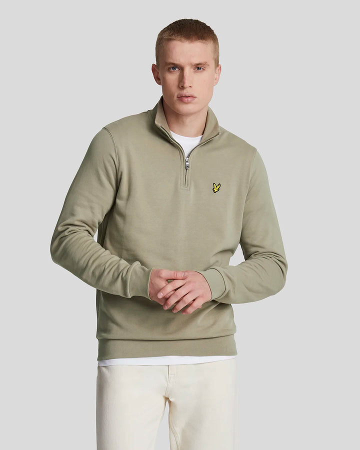 Lyle & Scott Loopback 1/4 Zip Sweatshirt Sage Uniform
