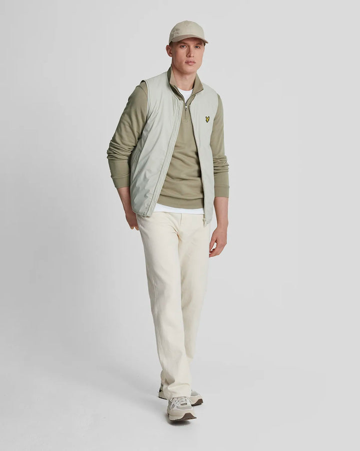 Lyle & Scott Loopback 1/4 Zip Sweatshirt Sage Uniform