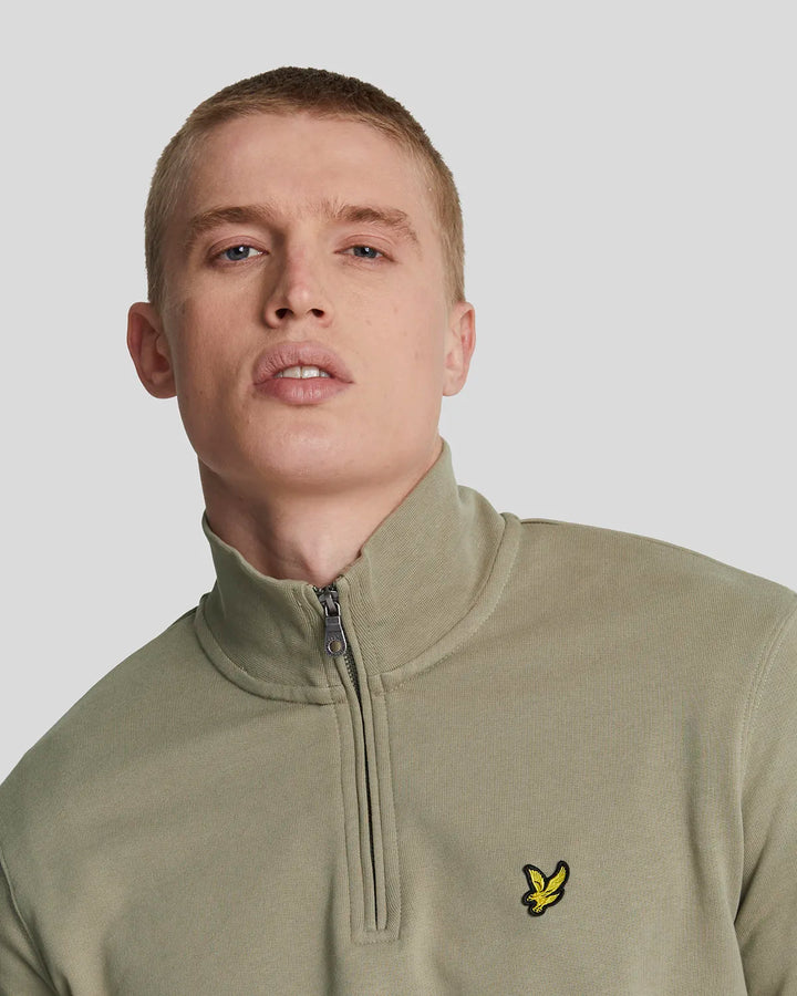 Lyle & Scott Loopback 1/4 Zip Sweatshirt Sage Uniform