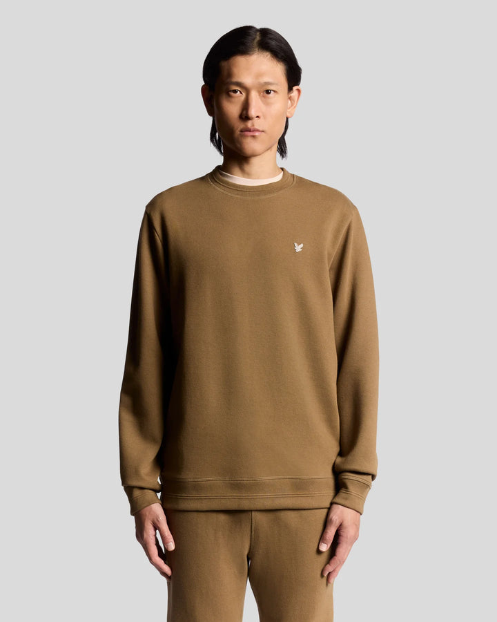 Lyle & Scott Diagonal Weave Crew Neck Sweatshirt Dusky Green