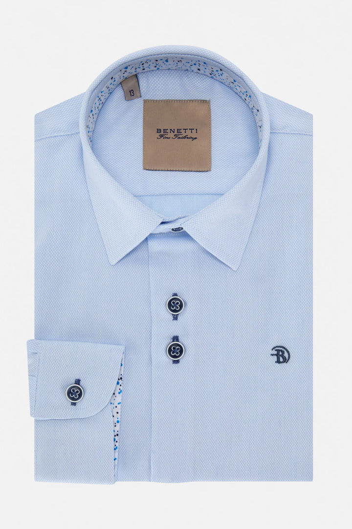 Benetti Boys Portland Formal Shirt Blue