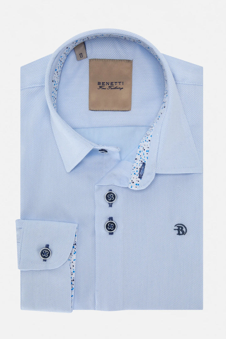 Benetti Boys Portland Formal Shirt Blue