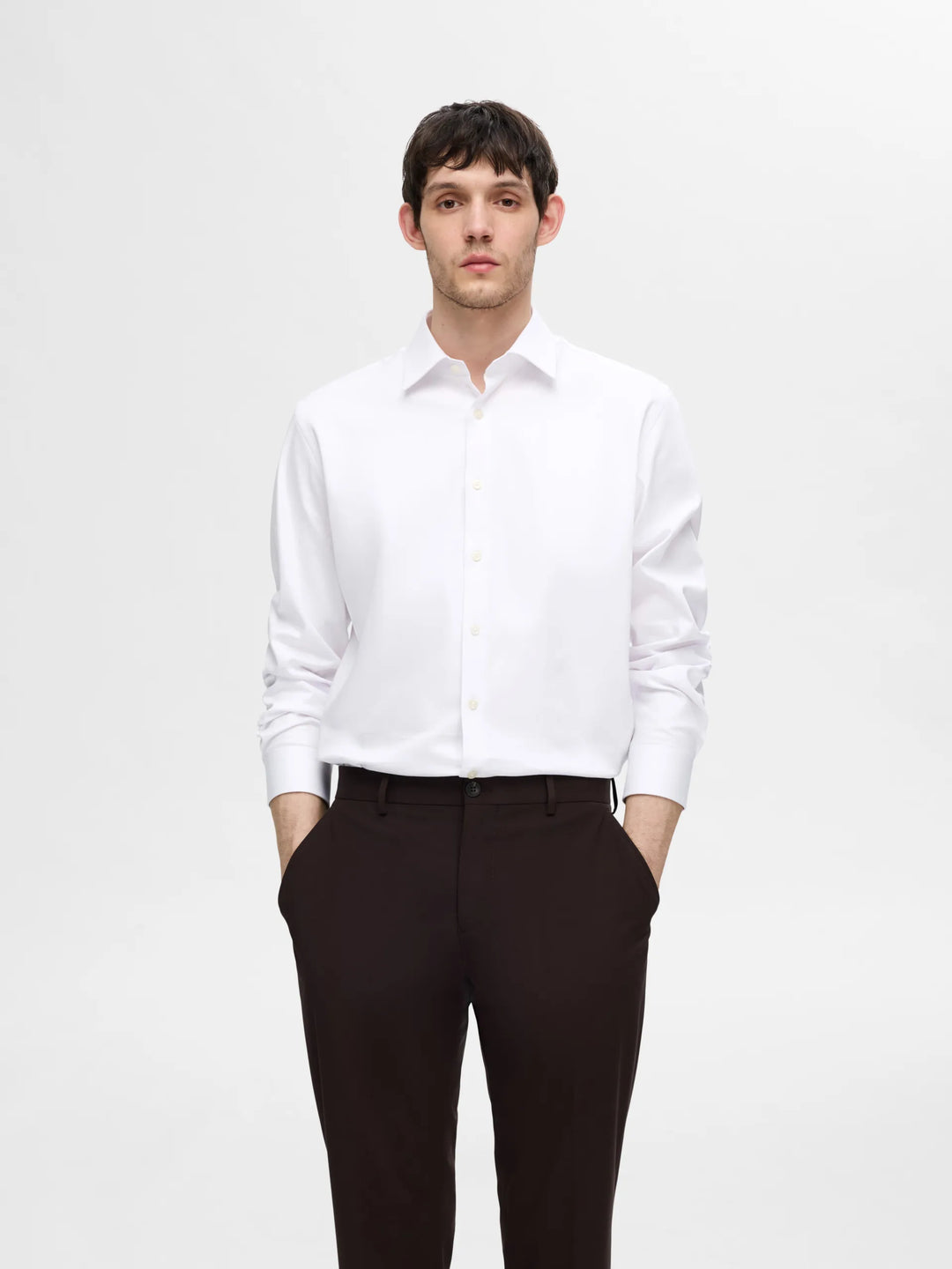 Selected Homme Slim Fit Performance Shirt White