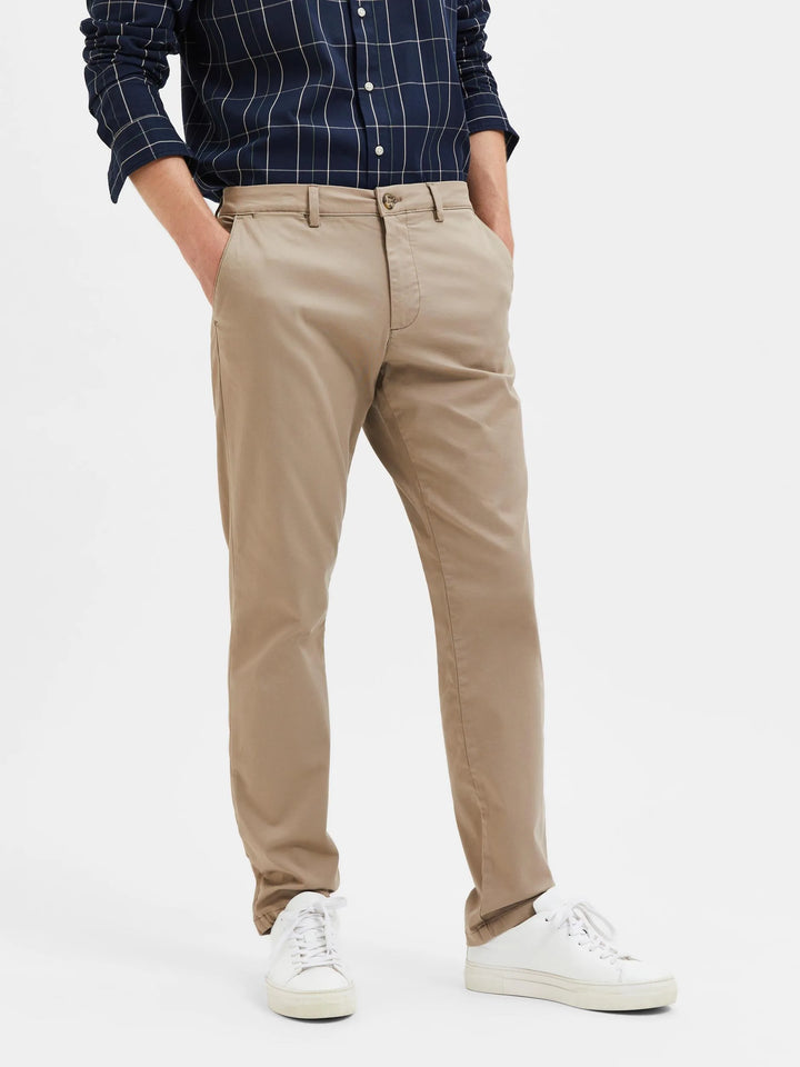 Selected Homme New Miles Slim Fit Chino Greige