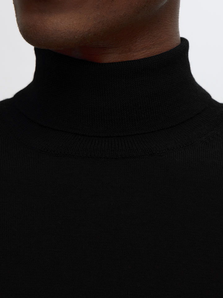 Selected Homme Merino Wool Roll Neck Black