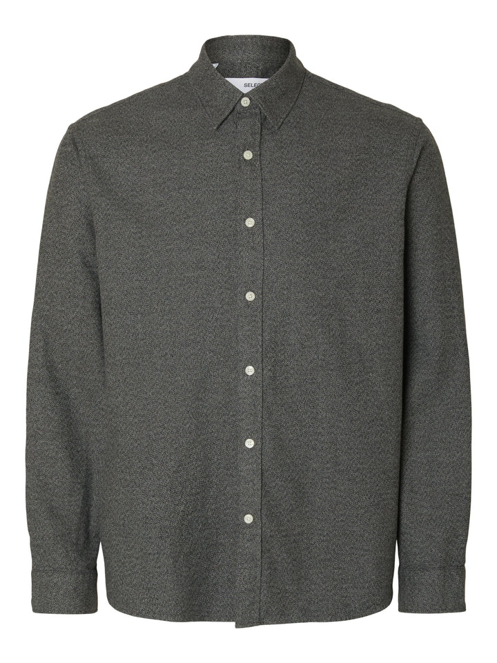 Selected Homme Regnoah Brushed Twist Shirt Gray Flannel