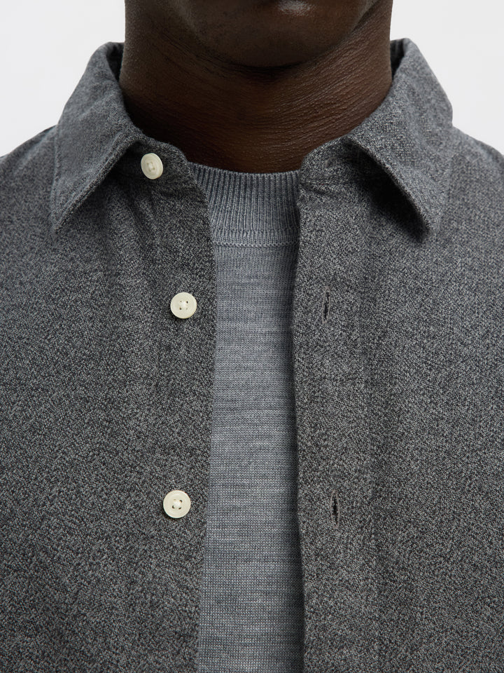 Selected Homme Regnoah Brushed Twist Shirt Gray Flannel