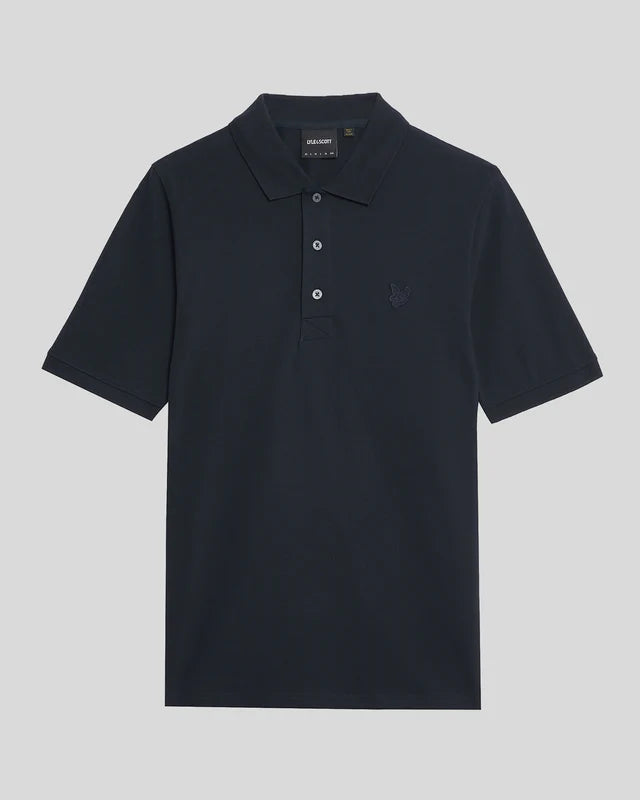 Lyle & Scott Tonal Eagle Superfine Polo Shirt Dark Navy