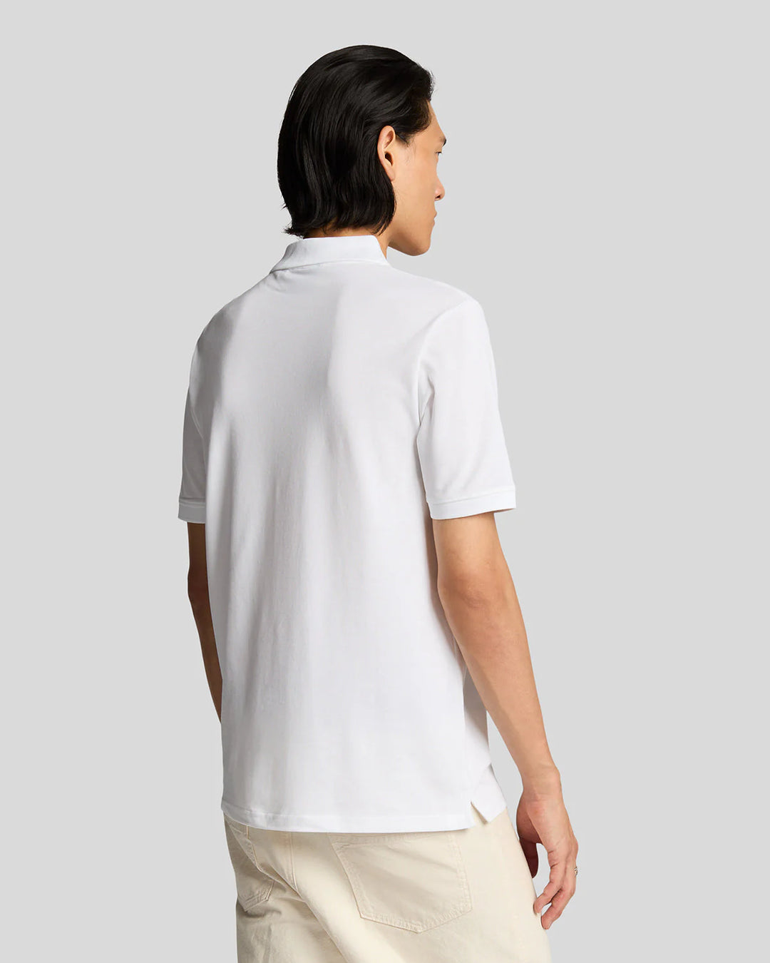 Lyle & Scott Tonal Eagle Superfine Polo Shirt White