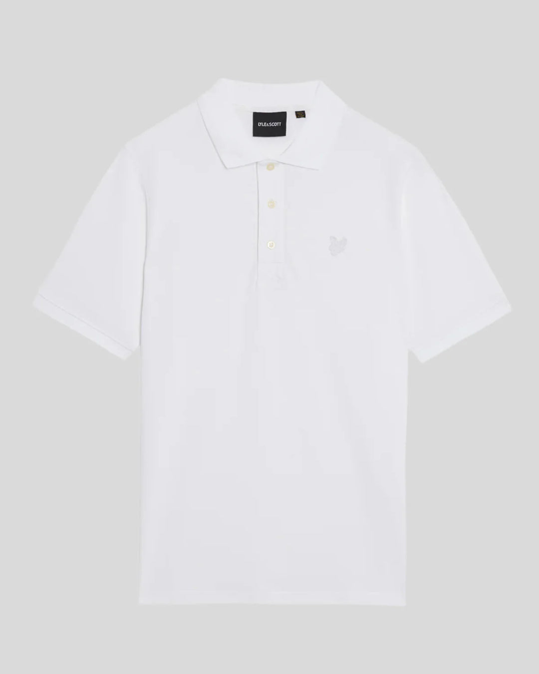 Lyle & Scott Tonal Eagle Superfine Polo Shirt White