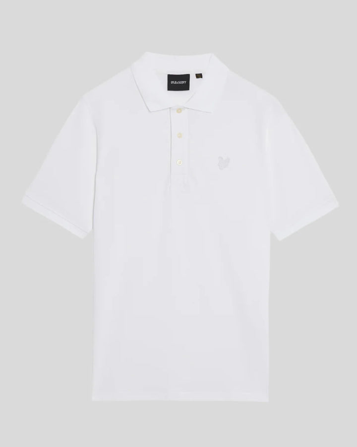 Lyle & Scott Tonal Eagle Superfine Polo Shirt White