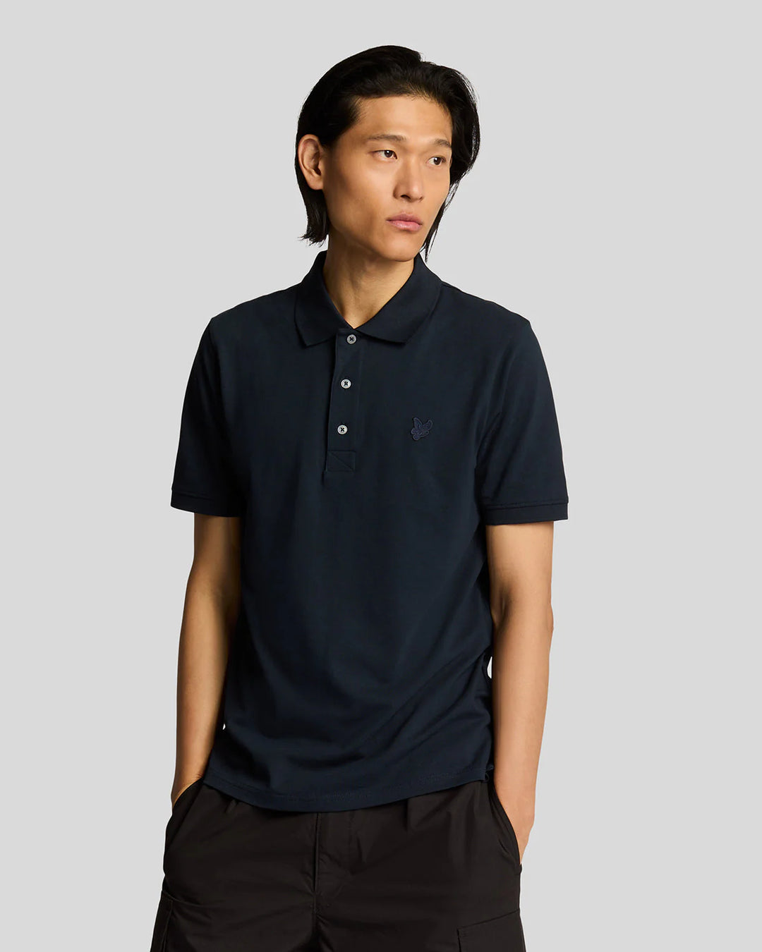Lyle & Scott Tonal Eagle Superfine Polo Shirt Dark Navy