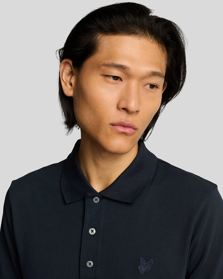 Lyle & Scott Tonal Eagle Superfine Polo Shirt Dark Navy