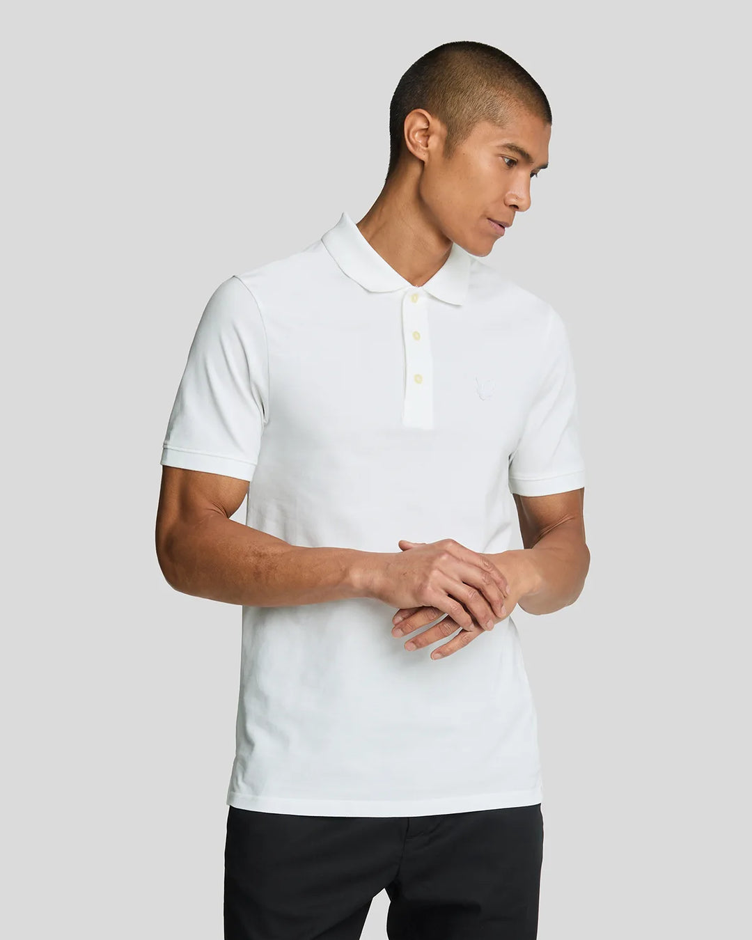 Lyle & Scott Tonal Eagle Polo Shirt White