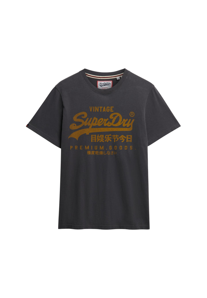 Superdry  Vintage Logo Classic T-Shirt Charcoal