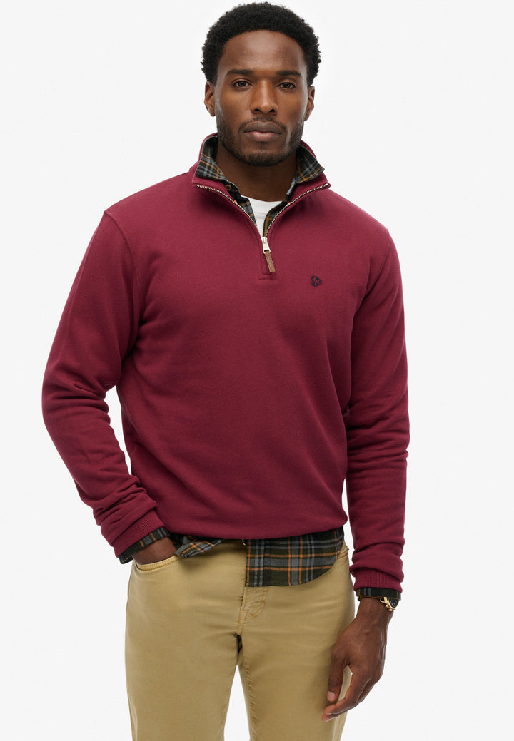 Superdry Preppy Half Zip Jumper Port Red