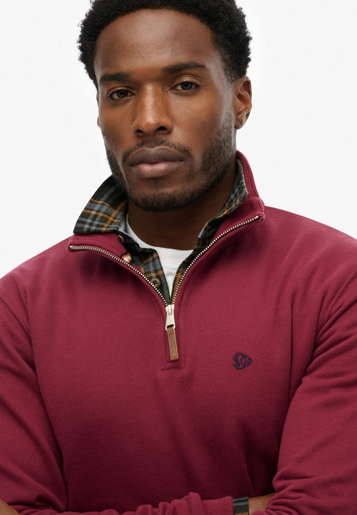 Superdry Preppy Half Zip Jumper Port Red