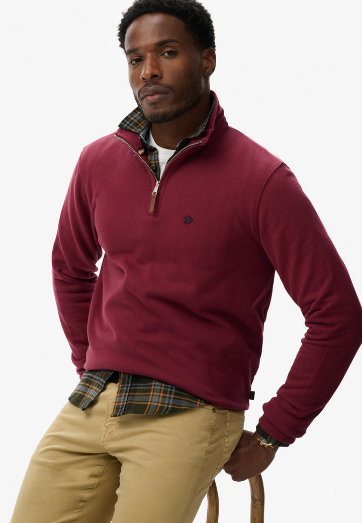 Superdry Preppy Half Zip Jumper Port Red