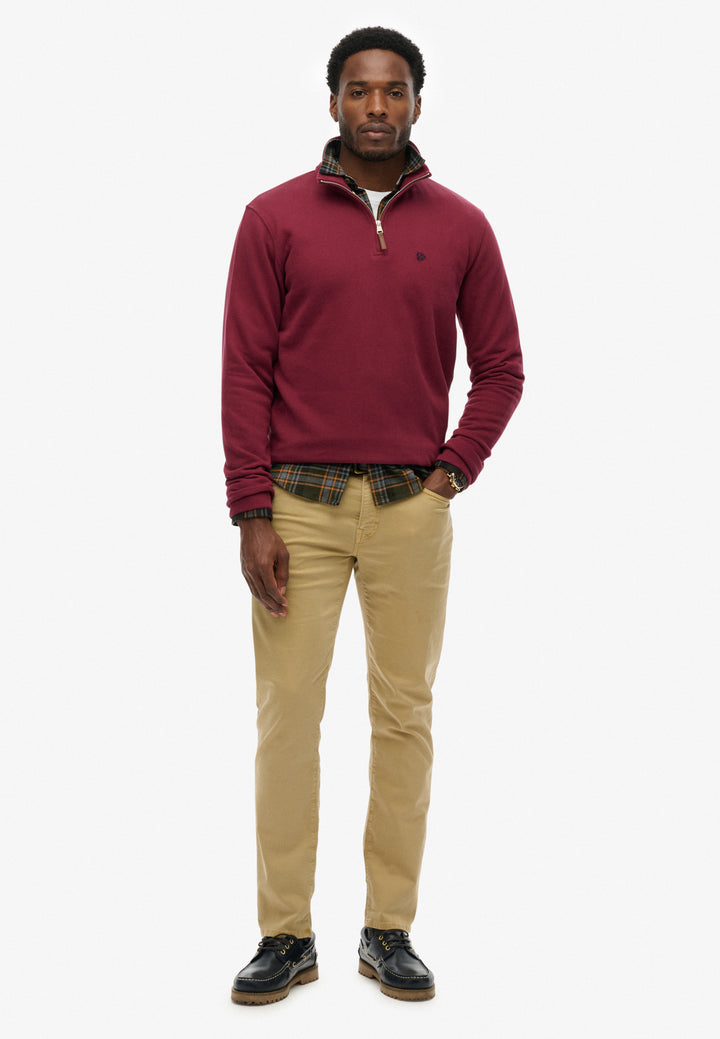 Superdry Preppy Half Zip Jumper Port Red