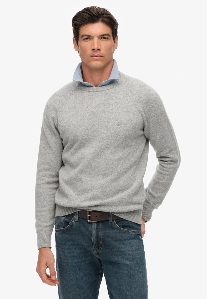 Superdry Wool Blend Jumper  Light Grey Marl