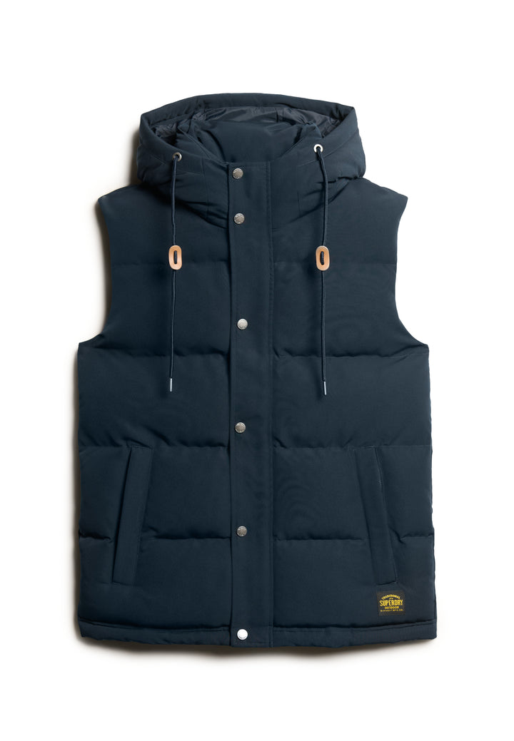 Superdry  Everest Hooded Puffer Gilet Navy