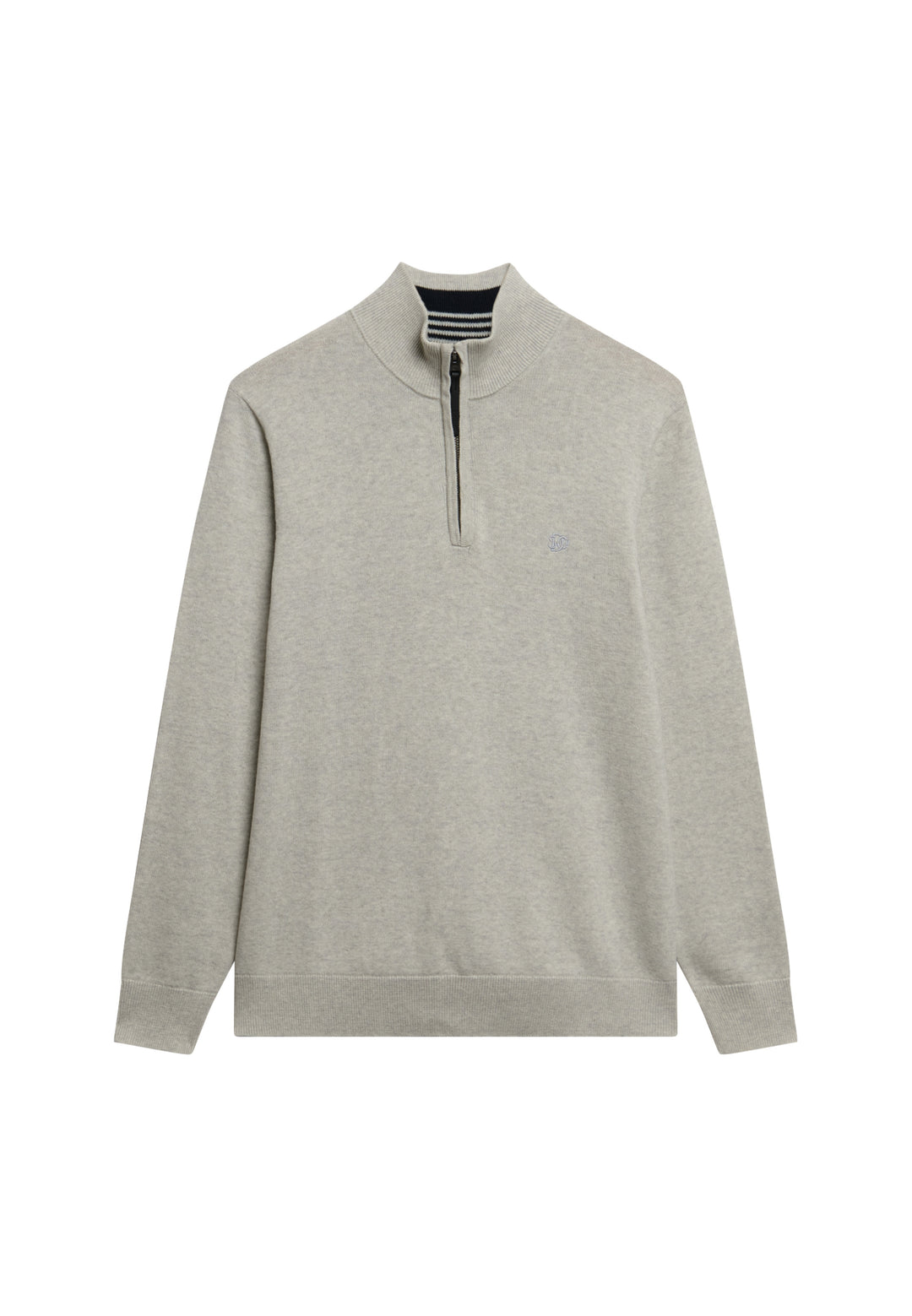 Superdry Essentials Cotton Half Zip Jumper  Lightning Grey Marl