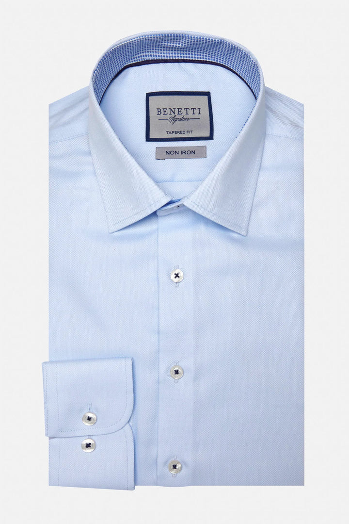 Benetti Brad Tapered Formal Shirt Sky Blue