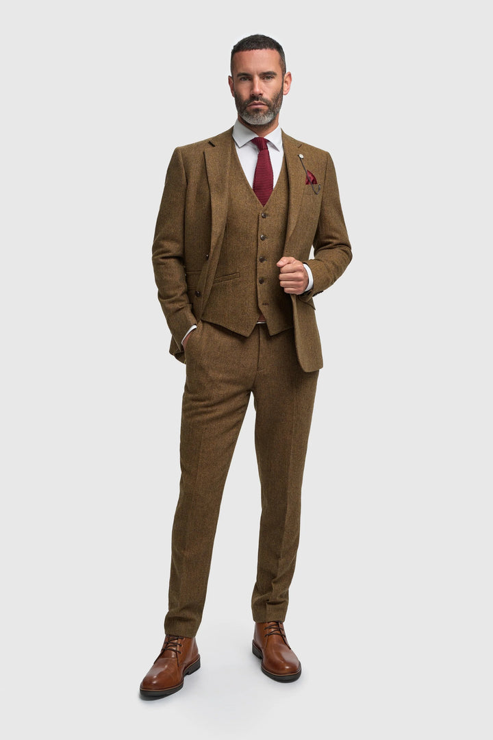 House Of Cavni Thomas Brown Tweed Suit