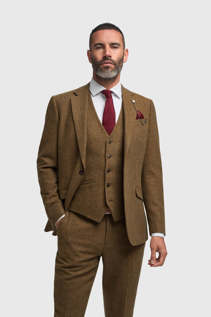 House Of Cavni Thomas Brown Tweed Suit